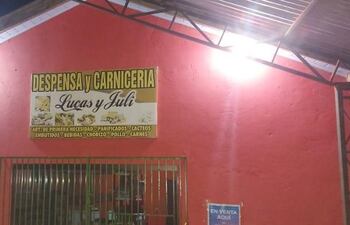 Lucas y Juli, la despensa ubicada en Tomás Romero Pereira, Itapúa, donde el domingo de noche asesinaron a la propietaria.