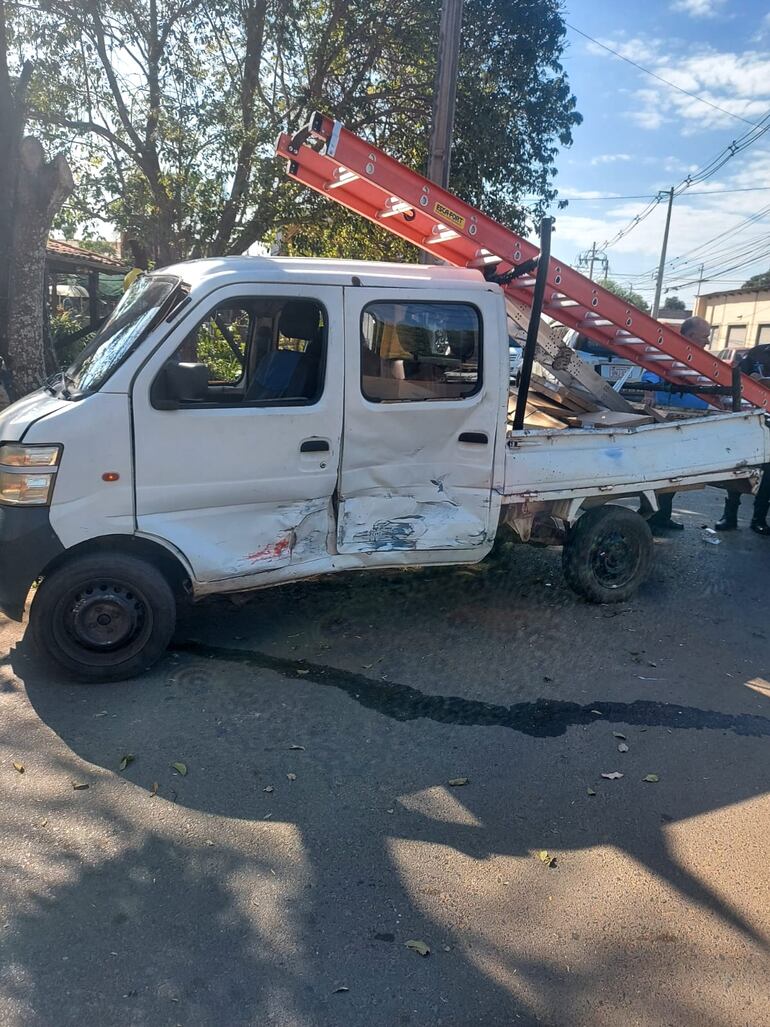 Camión implicado en el choque.