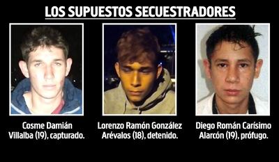 Cosme Damián Villalba, capturado; Lorenzo Ramón González Arévalos, detenido, y Diego Román Carísimo Alarcón, prófugo.