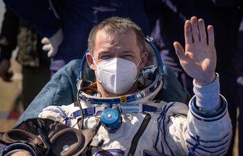 Serguei Kud-Sverchkov, uno de los cosmonautas rusos, que aterrizaron a las 04h55 GMT a unos 150 kilómetros al sudeste de la ciudad de Zhezkazgan.