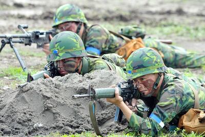 Reservistas taiwaneses en una foto de archivo.