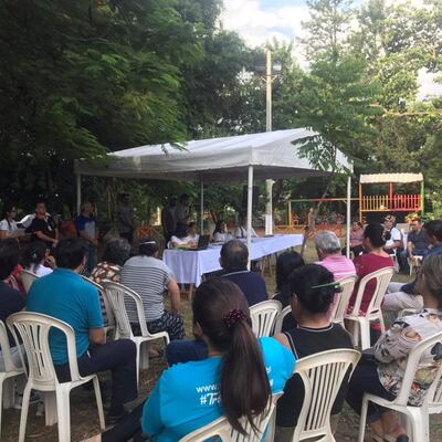 La comunidad del barrio Obrero se muestra muy participativa en las actividades que se organizan. Aquí en un encuentro que se había realizado en febrero del 2020.