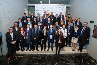 Editores de periódicos de América Latina y Europa presentes en el congreso realizado en Madrid.