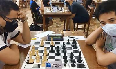 Neuris Delgado en la última partida en el abierto de Brasil de Ajedrez de Timbó, Santa Catarina.