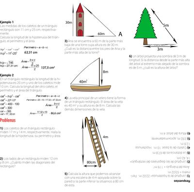 Triángulo rectángulo y teorema de Pitágoras (2)