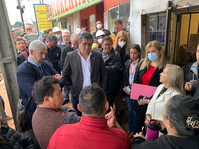 Los senadores recorrieron la obra de Tres Bocas y escucharon a los frentistas afectados.