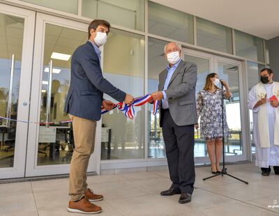 Francisco Gómez, director ejecutivo, y Ernesto Gómez, presidente, inauguraron oficinas de Fortaleza, en CDE.