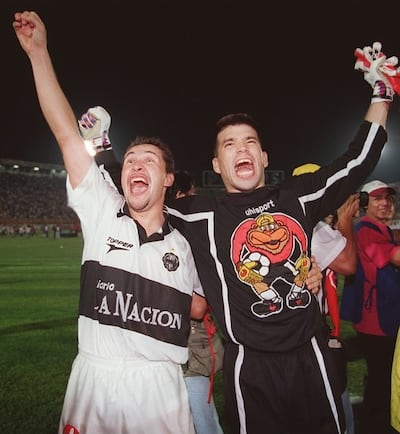 Mauro Antonio Caballero y Ricardo Tavarelli, en plena celebración.