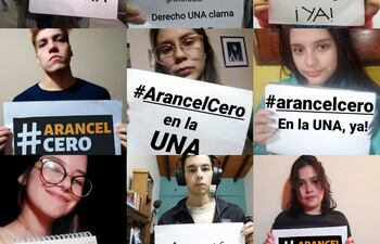 Campaña #ArancelCero para exigir educación gratuita en las universidades públicas.