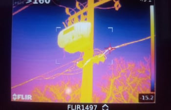 Gentileza. Imagen cuando la cámara termográfica marca alguna anormalidad en el sistema eléctrico.