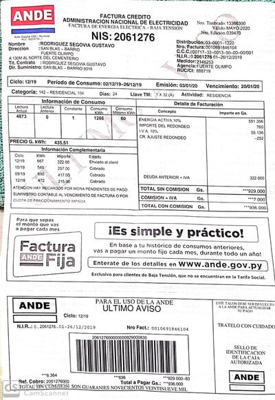 No se distribuyen las boletas de ande
