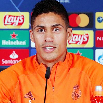 Raphael Varane (28 años), zaguero francés de Real Madrid.