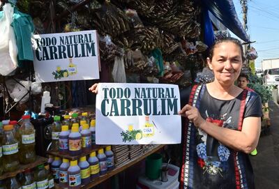 Soledad Thompson, que vende el carrulim hace 35 años en el Mercado 4.