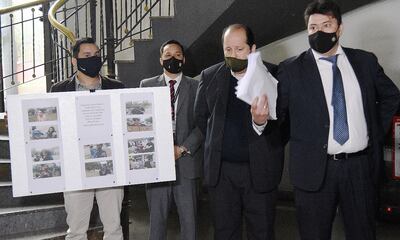 Los fiscales Ángel Ramírez y Fabián Centurión, en la conferencia de prensa, ayer.