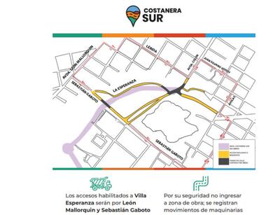 Desde el lunes hay nuevos sentidos de circulación en las calles de acceso y salida a Villa Esperanza.