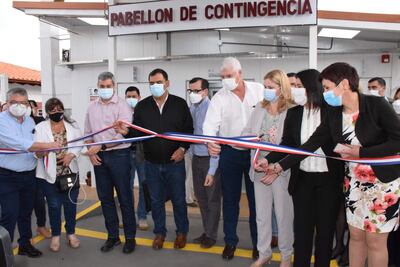 El Presidente Abdo Benitez asistió al acto de Inauguración del Pabellón de Contingencia en Caazapá.