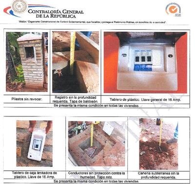 Facsímil de una parte del informe final de la CGR. Auditores constataron in situ obras sobrefacturadas, con  la instalación eléctrica y terminaciones que no fueron  las contratadas por el MUVH.