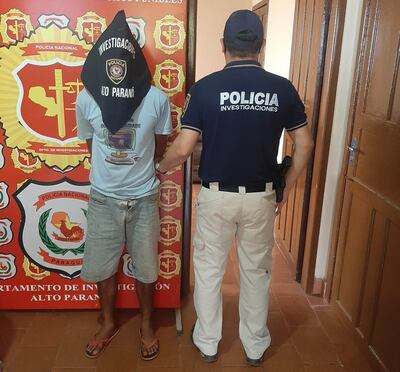 Claudio Enrique Arévalos Arévalos, detenido y puesto a disposición del Ministerio Público.