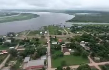 Vista aérea de la ciudad de Villa Oliva, que celebra el próximo 1° de abril 178 años de fundación.