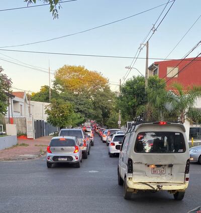 Caótico tráfico para ingresar a Asunción.