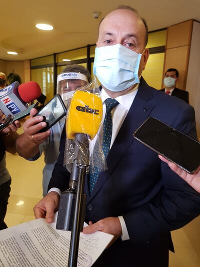 Óscar "Cachito" Salomón hoy, en el Senado.