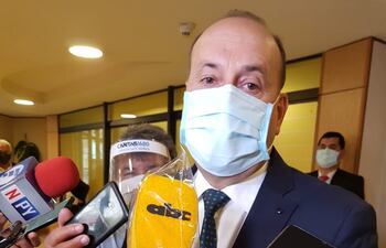 Óscar "Cachito" Salomón hoy, en el Senado.