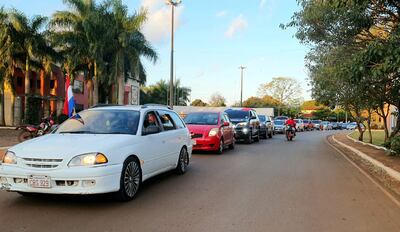 Los manifestantes recorrieron varias calles y avenidas del distrito de Minga Guazú.