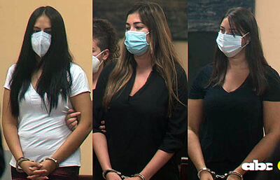 Liz Taboada, Fátima Koube Ayala y Noelia Colmán, tres de las procesadas en el marco del operativo "A ultranza".