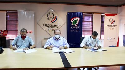 Representantes de Sueñolar, el Comité Olímpico Paraguayo y la Unión de Rugby del Paraguay firmaron un convenio.