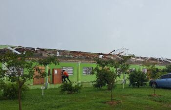 El pabellón de la FCP quedó destruido.
