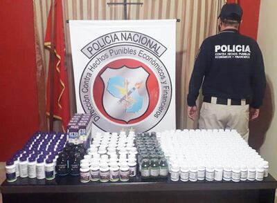 Lote de medicamentos incautados por agentes de Delitos Económicos de la policía nacional.