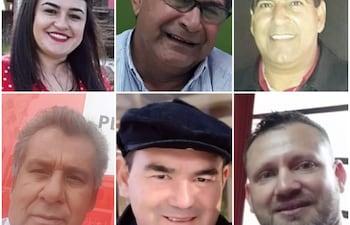 Arriba. Los concejales Laura Barreto (ANR), Lucas Caballero (ANR) y Roberto Alderete (ANR). Abajo. Artemio Báez (ANR), Blas Báez (PLRA) y Juan Carlos Friedeling (PLRA).