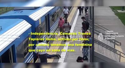 Joven se salva de milagro. Cayó bajo un tren en una estación de Buenos Aires.