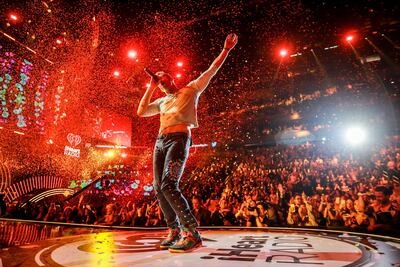 Chris Martin, vocalista de Coldplay, durante un concierto en septiembre de 2017.