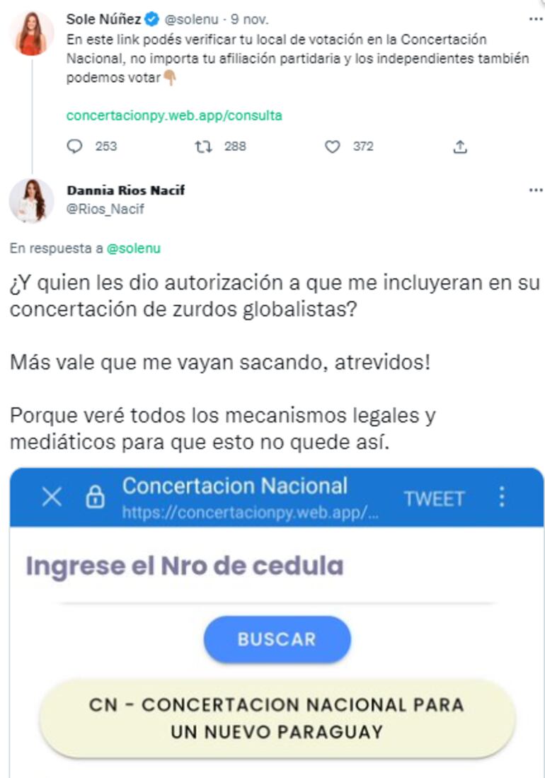 Varias personas se mostraron molestas por aparecer en el Padrón de la Concertación Nacional.