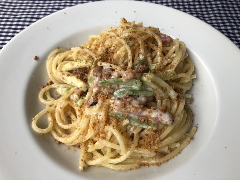 Vermicelli pancetta e zucchine