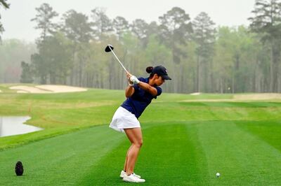 La paraguaya Sofía García en acción ayer en el Augusta Amateur. (foto web de la organización).