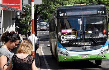 Los colectivos cuentan con un cartel en el que se informa que cuenta con el billetaje electrónico como forma de pago.