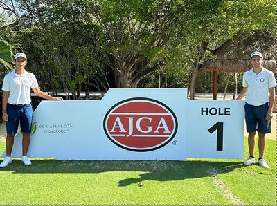 Erich Fortlage (i) y Benjamín Fernández jugaron en México, el Mayakoba Invitational, donde el primero de ellos se ubicó en el meritorio undécimo puesto, siendo el mejor latinoamericano del torneo.
