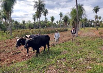 Un censista toma datos de un productor que  prepara el suelo de su finca. Estas informaciones serán fundamentales para tener números reales del agro, el último censo fue en el año 2008.