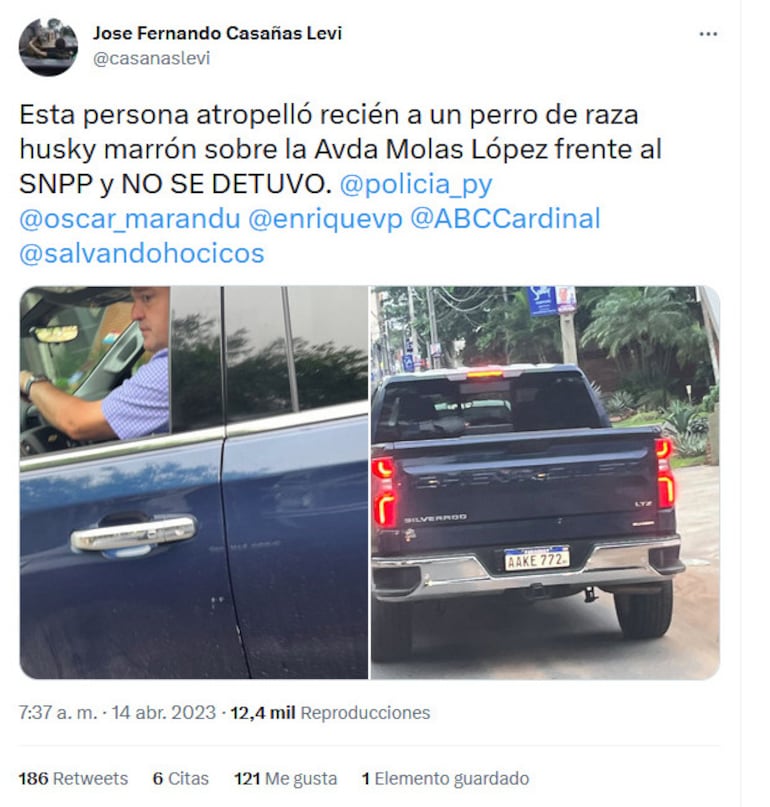 Tuit del abogado y ex fiscal José Casañas Levi.