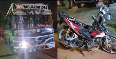 Un motociclista falleció tras fuerte impacto contra un bus en Capiatá
