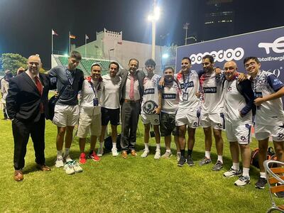Integrantes de la selección nacional masculina que ayer arranco venciendo a Polonia en el XV Mundial de Pádel, en Qatar.