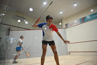 Luján Palacios durante los cuartos de final del individual femenino de Squash.