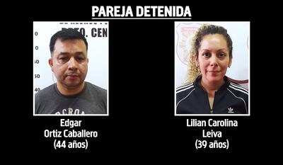 Edgar Ortiz Caballero y Lilian Carolina Leiva, detenidos por el millonario robo de electrónicos.
