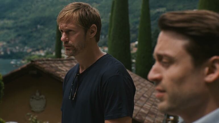 Alexander Skarsgård como Lukas Mattson en reunión con Roman Roy | HBO