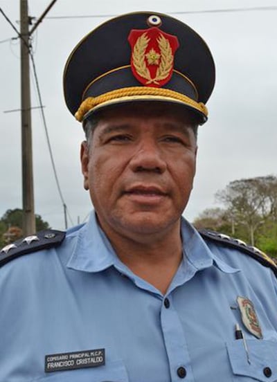 Comisario principal Francisco Cristaldo, jefe de Prevención de Canindeyú.
