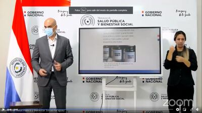 Ministro de Salud en conferencia de prensa.