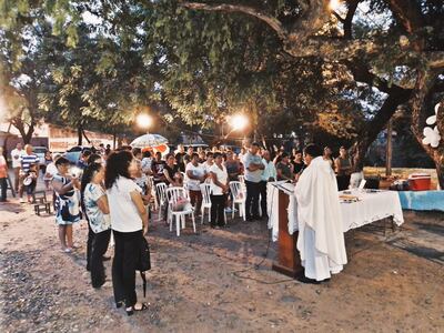 Misa en memoria de Líder Javier  Ríos Cañete en la plaza España de Asunción