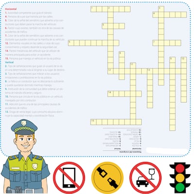 Crucigrama de Educación vial